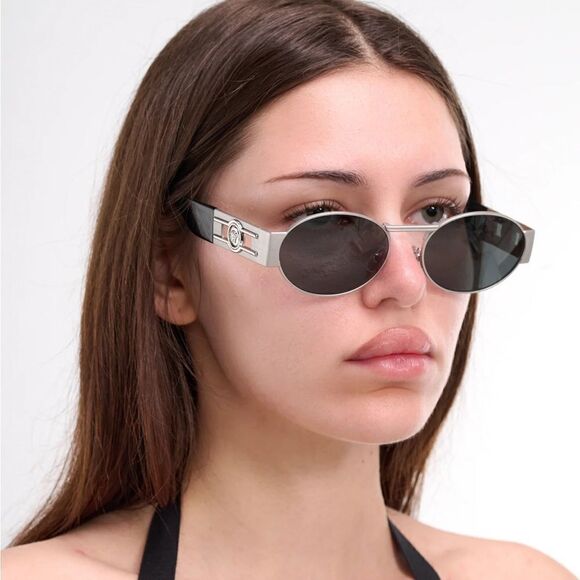 VERSACE Sunglasses VE2264 151387 Silver Dark Grey Unisex NEW main image 4